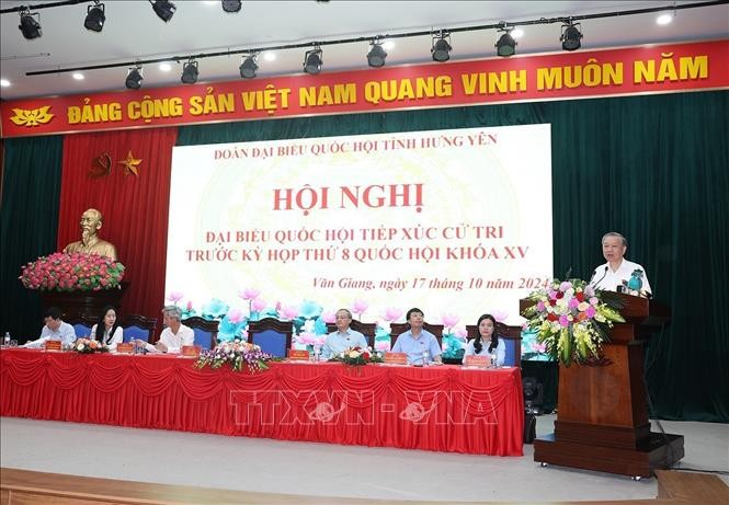 Tổng Bí thư, Chủ tịch nước Tô Lâm tiếp xúc cử tri Hưng Yên