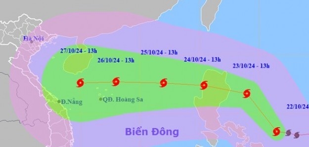 Bão Trami sẽ đi vào Biển Đông và trở thành cơn bão số 6, có khả năng giật cấp 15