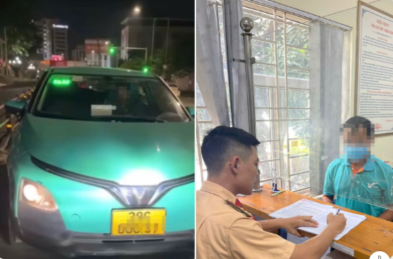 Xử lý tài xế taxi đi ngược chiều trên đường Giảng Võ