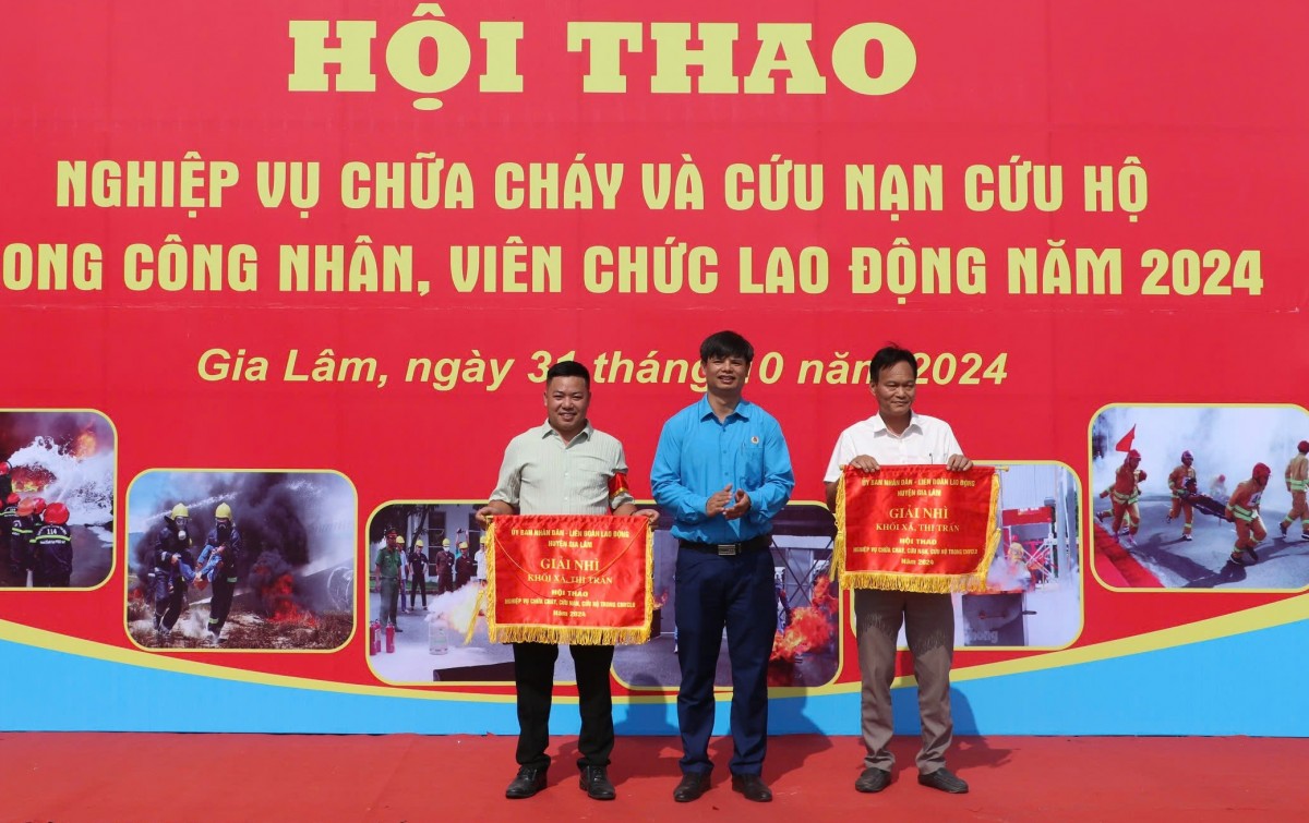 Gia Lâm: Sôi nổi Hội thao nghiệp vụ chữa cháy, cứu nạn, cứu hộ trong công nhân, viên chức, lao động