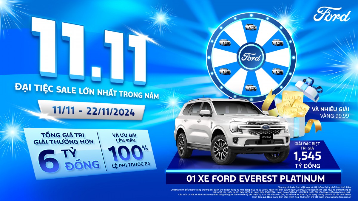 Ford Việt Nam triển khai “Đại tiệc sale” với nhiều ưu đãi hấp dẫn trong tháng 11