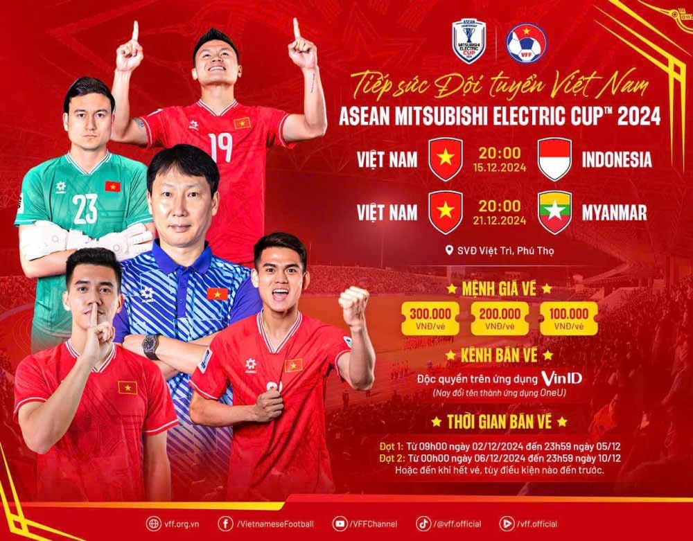 Vé xem đội tuyển Việt Nam thi đấu tại AFF Cup có giá cao nhất 300.000 đồng