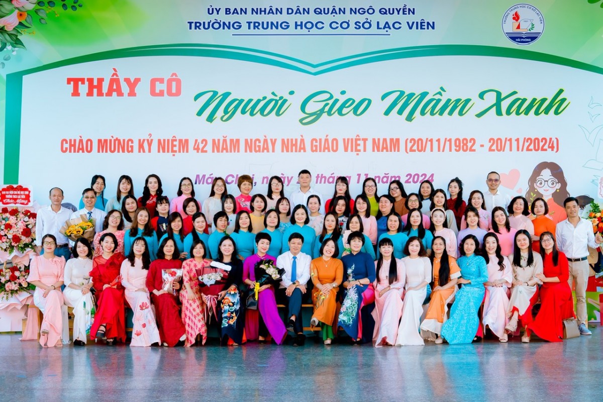 Tập thể cán bộ, giáo viên trường THCS Lạc Viên