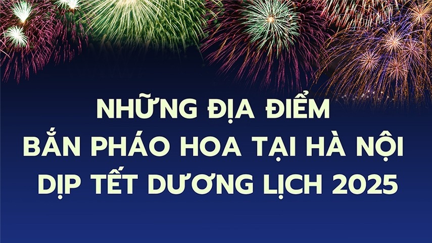 Những địa điểm bắn pháo hoa tại Hà Nội dịp Tết Dương lịch 2025