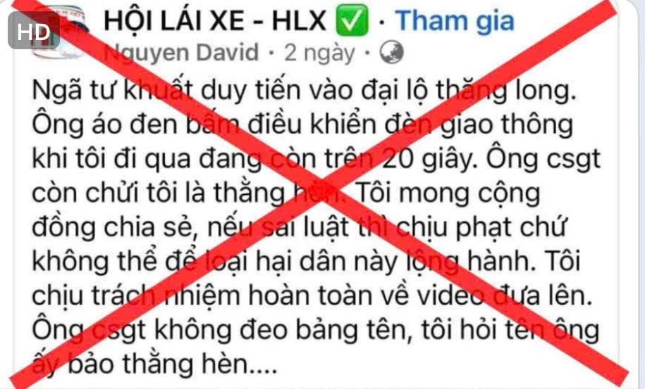 Cảnh sát giao thông bác thông tin 