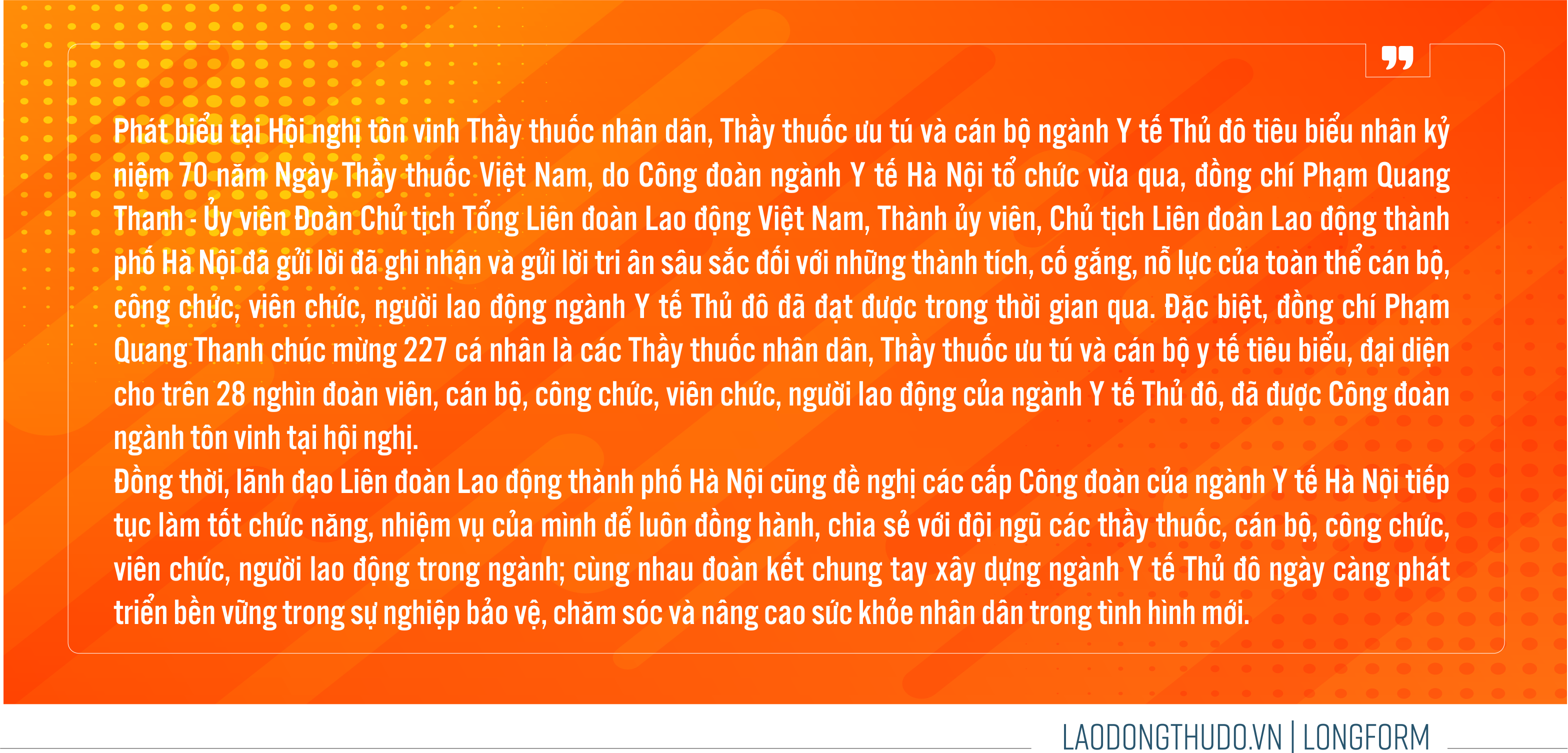 Tri ân những cống hiến thầm lặng của cán bộ, nhân viên y tế