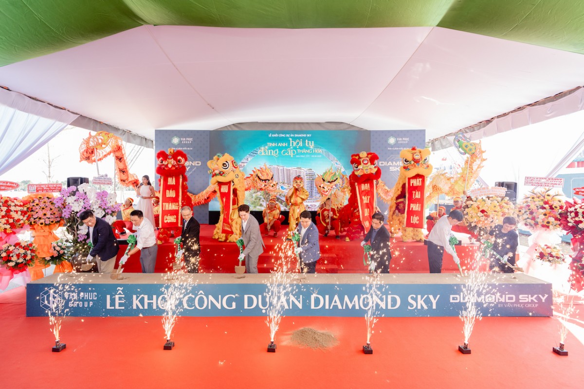Khởi công Diamond Sky - khu phức hợp căn hộ cao cấp và TTTM đầu tiên tại Van Phuc City
