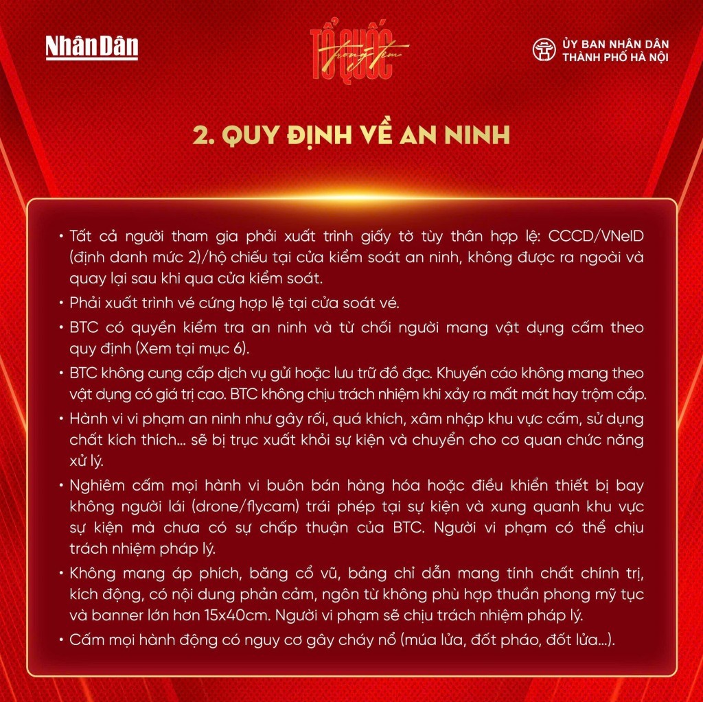 Những điều cần lưu ý khi xem concert quốc gia 