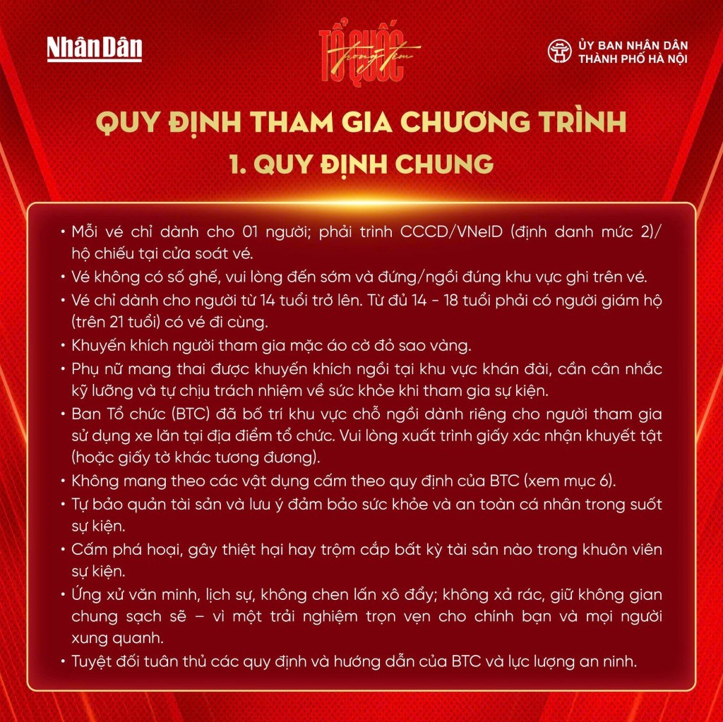 Những điều cần lưu ý khi xem concert quốc gia 