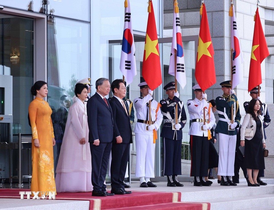 Lễ đón Tổng Bí thư Tô Lâm và Phu nhân thăm cấp Nhà nước Đại Hàn Dân quốc