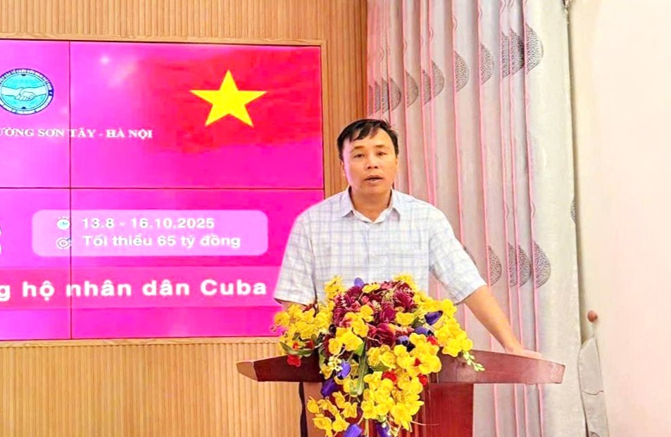 Phường Sơn Tây phát động ủng hộ nhân dân Cuba