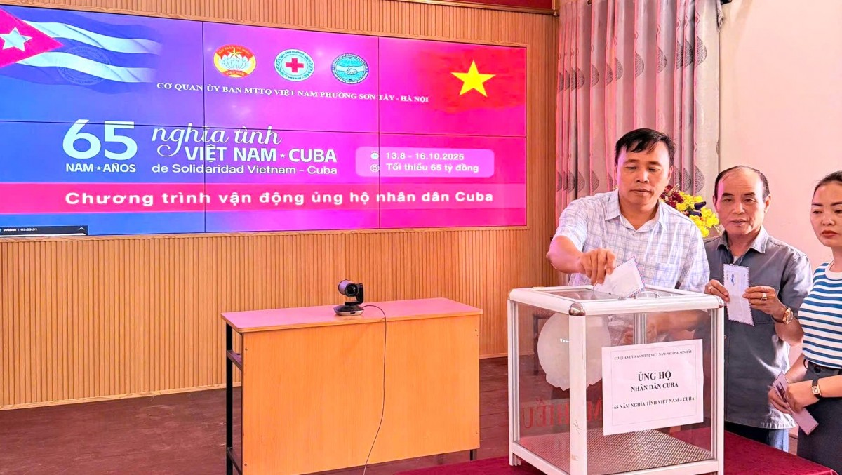 Phường Sơn Tây phát động ủng hộ nhân dân Cuba