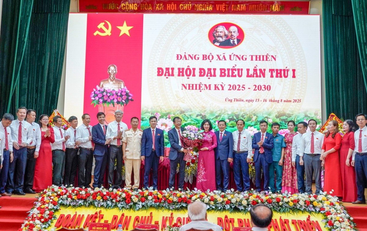 Đại hội Đảng bộ xã Ứng Thiên lần thứ I: Thống nhất mục tiêu xây dựng nông thôn mới hiện đại, giàu bản sắc