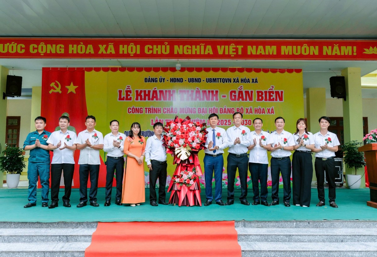 Hòa Xá khánh thành công trình giáo dục trọng điểm chào mừng Đại hội Đảng bộ xã Xã Hòa Xá khánh thành công trình giáo dục chào mừng Đại hội Đảng