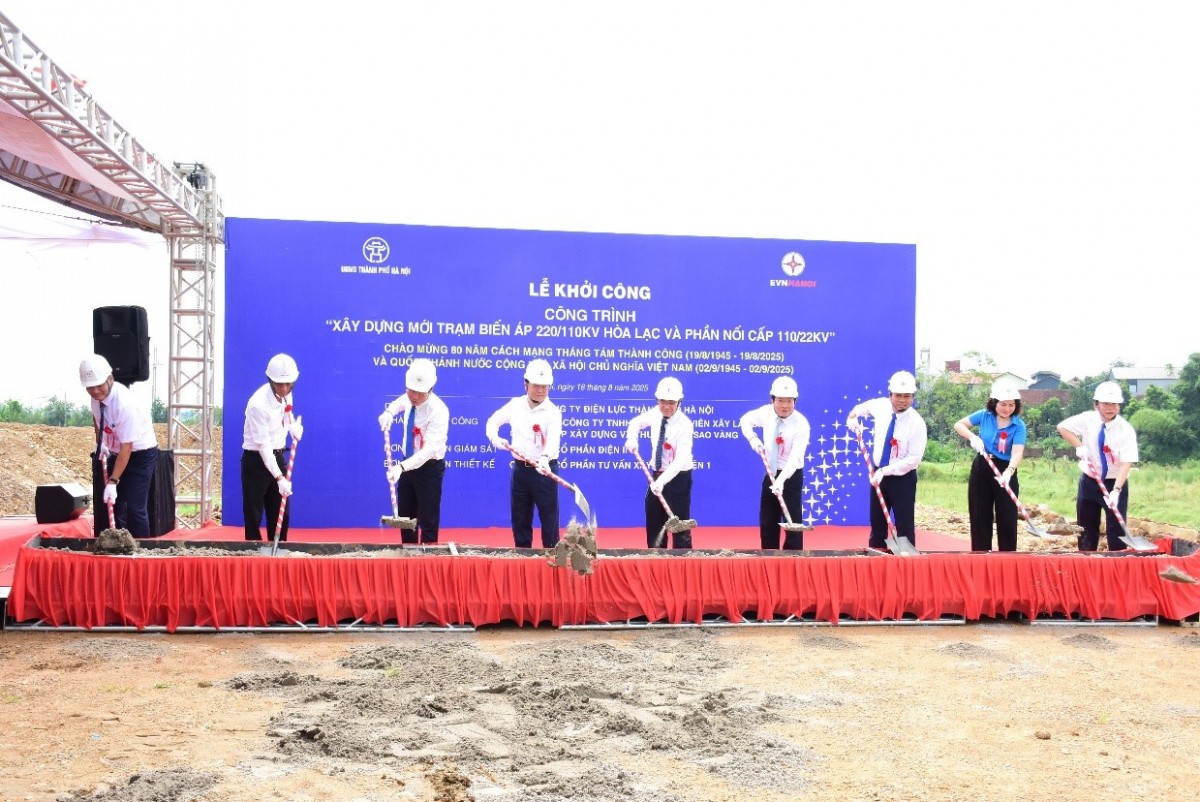 EVNHANOI khởi công 2 công trình trọng điểm chào mừng 80 năm cách mạng Tháng 8 và Quốc khánh 2/9