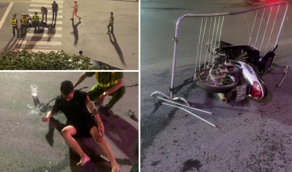 "Thông chốt" bảo vệ hợp luyện tối 21/8, 2 đối tượng "tông xe" gắn máy vào Cảnh sát cơ động gây chấn thương nặng