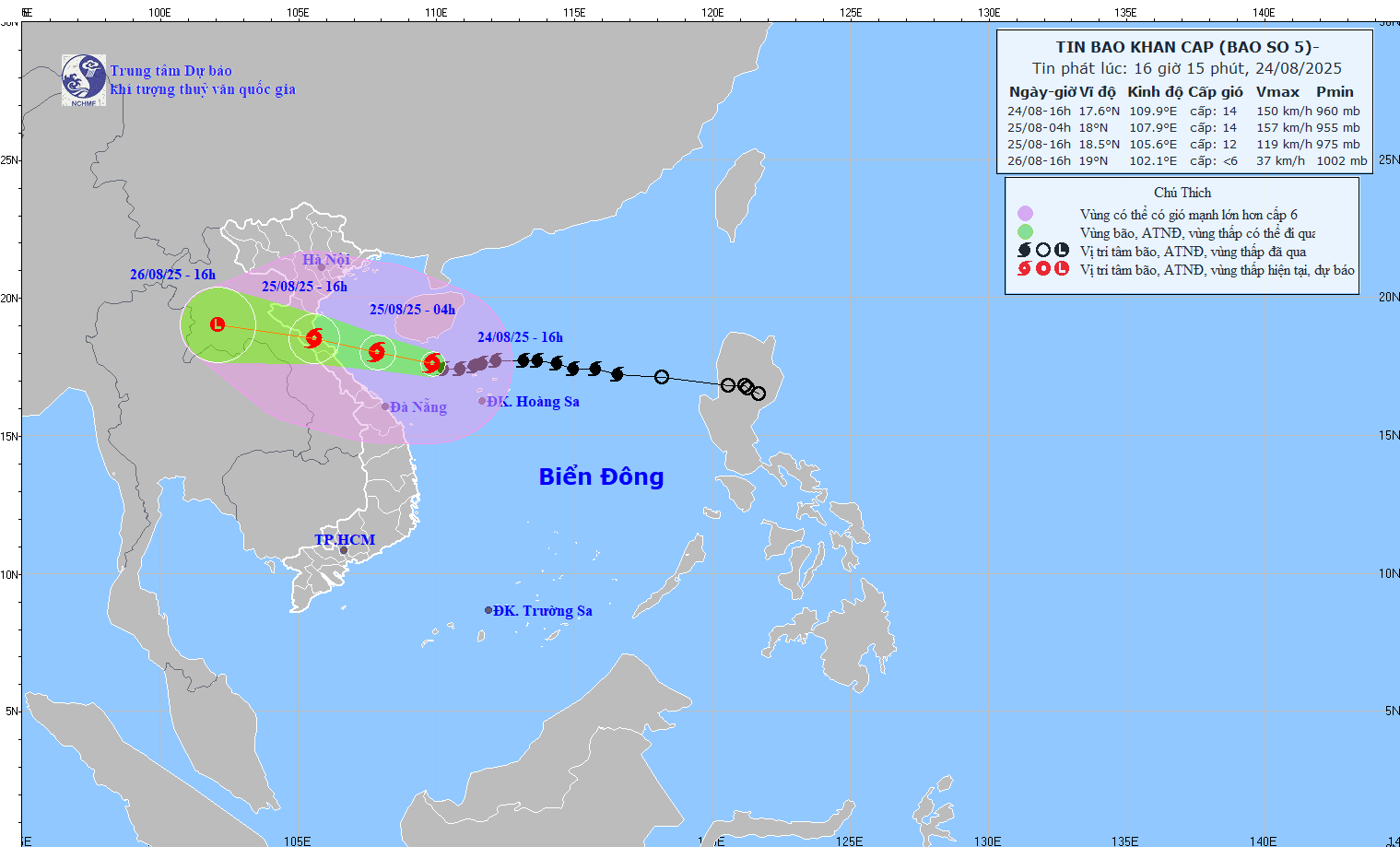 Tin bão mới nhất: Bão số 5 cường độ cực mạnh đi vào đất liền các tỉnh từ Thanh Hóa - Bắc Quảng Bình