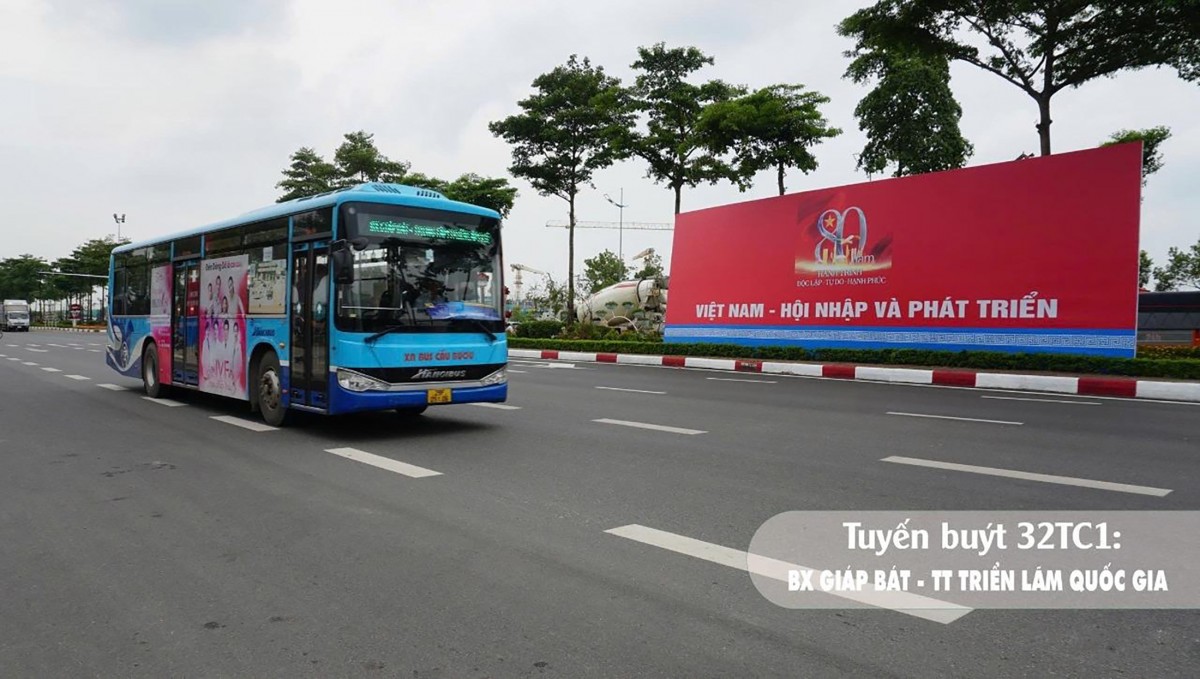 Tăng cường 11 tuyến buýt đến Trung tâm Triển lãm Việt Nam dịp Quốc khánh 2/9