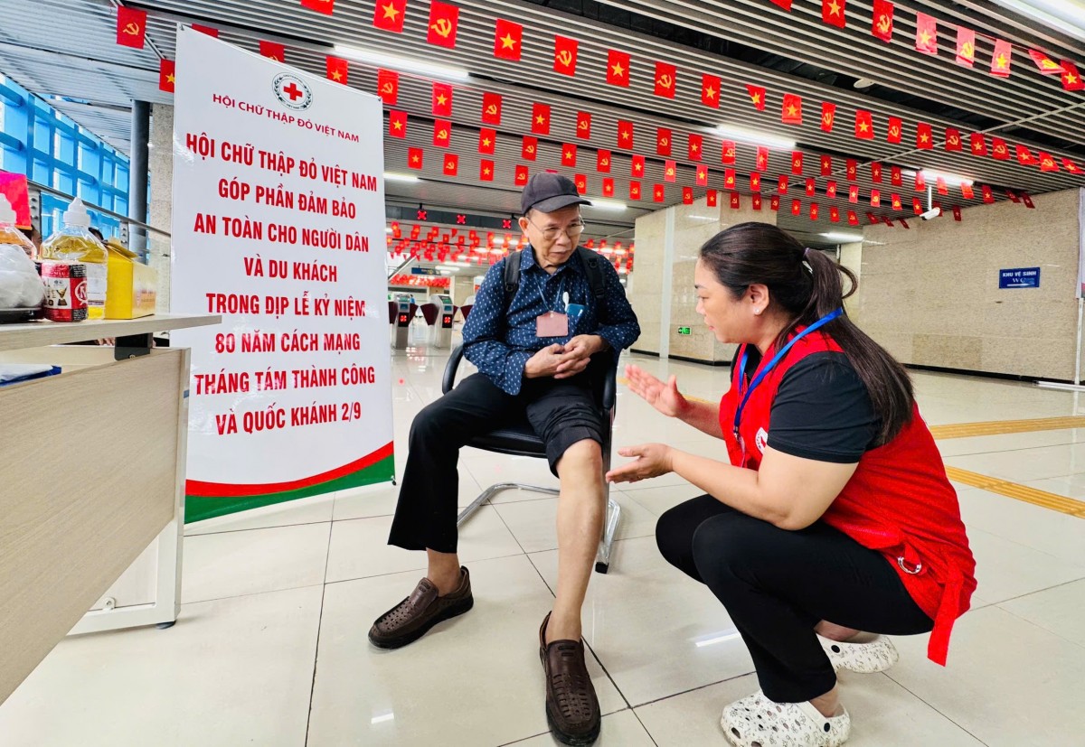 Hội Chữ thập đỏ Việt Nam triển khai 6 điểm sơ cấp cứu tại các nhà ga phục vụ Đại lễ 2/9 Hội Chữ thập đỏ Việt Nam lập 6 điểm sơ cấp cứu tại các nhà ga đảm bảo sức khỏe cho nhân dân