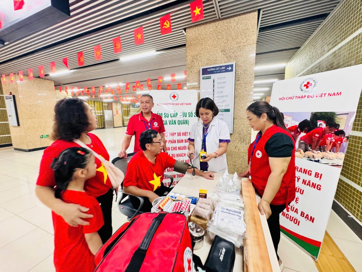 Hội Chữ thập đỏ Việt Nam triển khai 6 điểm sơ cấp cứu tại các nhà ga phục vụ Đại lễ 2/9 Hội Chữ thập đỏ Việt Nam lập 6 điểm sơ cấp cứu tại các nhà ga đảm bảo sức khỏe cho nhân dân