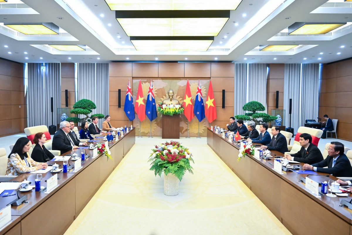 Chủ tịch Quốc hội Trần Thanh Mẫn hội đàm với Chủ tịch Quốc hội New Zealand Gerry Brownlee