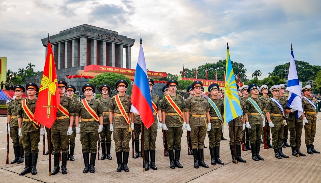 Khối quân nhân Nga, Lào, Campuchia tham dự sơ duyệt A80