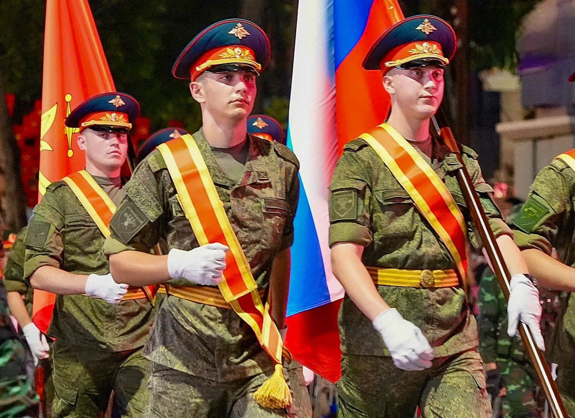 Khối quân nhân Nga, Lào, Campuchia tham dự sơ duyệt A80