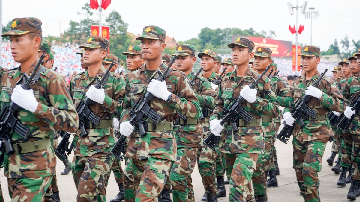 Khối quân nhân Nga, Lào, Campuchia tham dự sơ duyệt A80