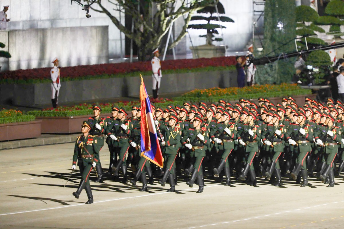 Khối quân nhân Nga, Lào, Campuchia tham dự sơ duyệt A80