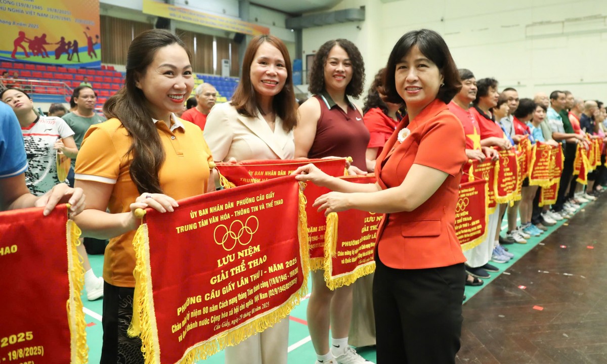 Hơn 550 vận động viên tranh tài tại Giải thể thao phường Cầu Giấy lần thứ I