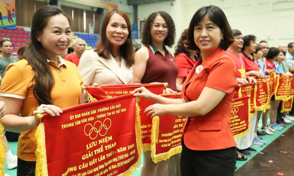 Hơn 550 vận động viên tranh tài tại Giải thể thao phường Cầu Giấy lần thứ I