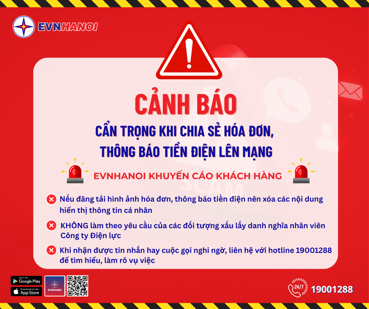 Khuyến cáo khách hàng cẩn trọng khi chia sẻ hóa đơn, thông báo tiền điện lên mạng