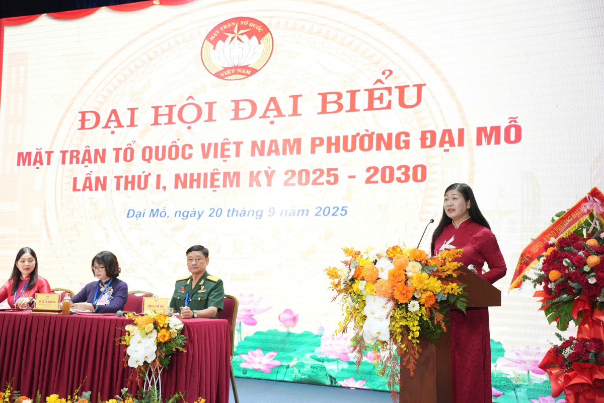 Đại hội MTTQ Việt Nam phường Đại Mỗ lần thứ I: Chung sức xây dựng đô thị xanh - thông minh - bền vững