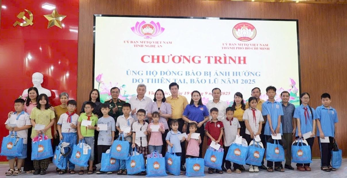 Thành phố Hồ Chí Minh hỗ trợ Nghệ An 8 tỷ đồng khắc phục hậu quả sau thiên tai