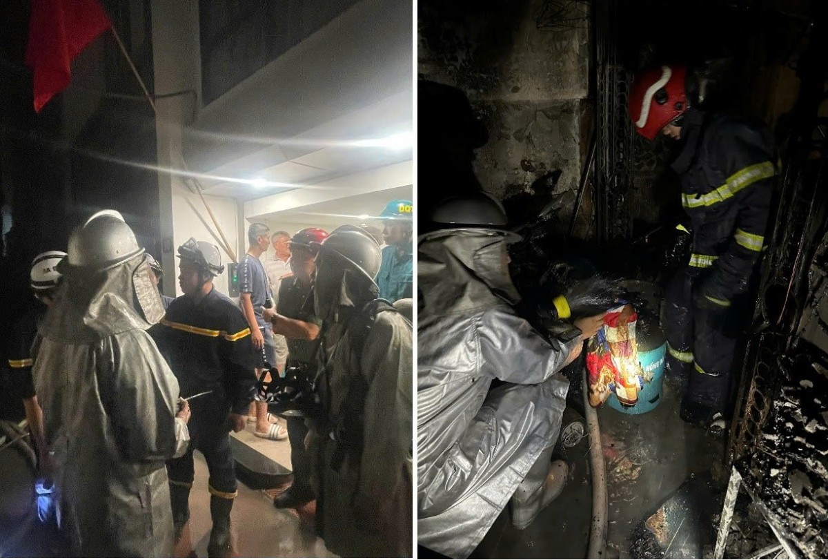 Cháy nhà ở Tây Hồ: Cảnh sát dập lửa cứu 1 người thoát nạn