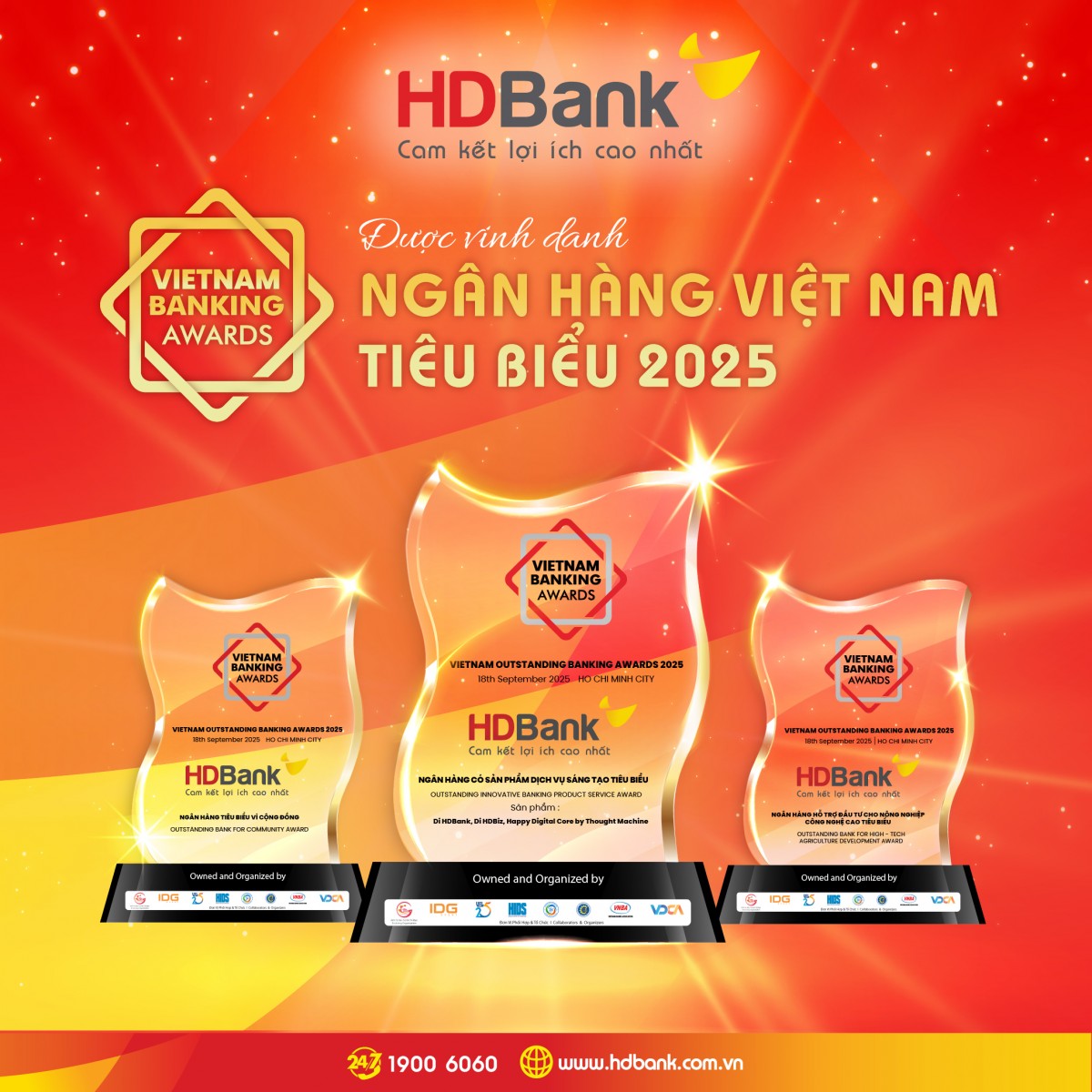 HDBank nhận 3 giải thưởng lớn tại Diễn đàn Ngân hàng Bán lẻ Việt Nam 2025
