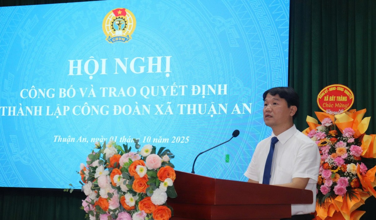 Thành phố có thêm Công đoàn xã Thuận An