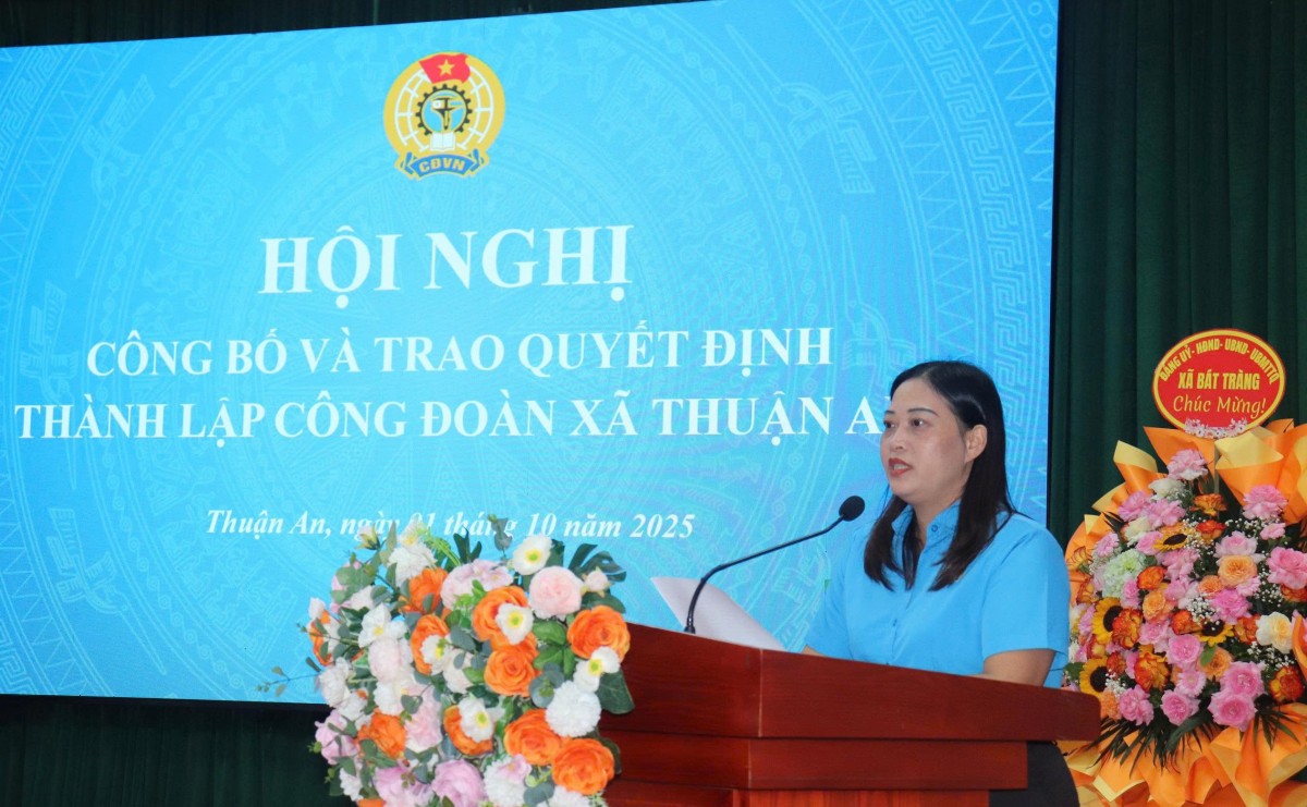 Thành phố có thêm Công đoàn xã Thuận An