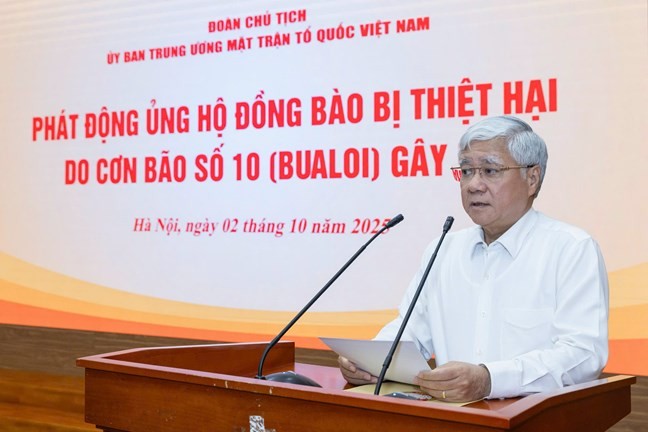 Đoàn Chủ tịch Ủy ban Trung ương MTTQ Việt Nam phát động ủng hộ đồng bào bị thiệt hại do cơn bão số 10