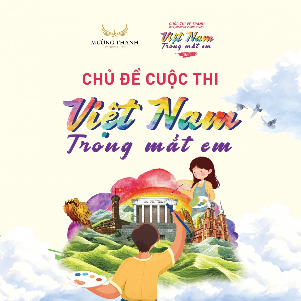Việt Nam trong mắt em  được chọn làm chủ đề cho cuộc thi vẽ tranh Du lịch cùng Mường Thanh mùa 4 (Ảnh: BTC).