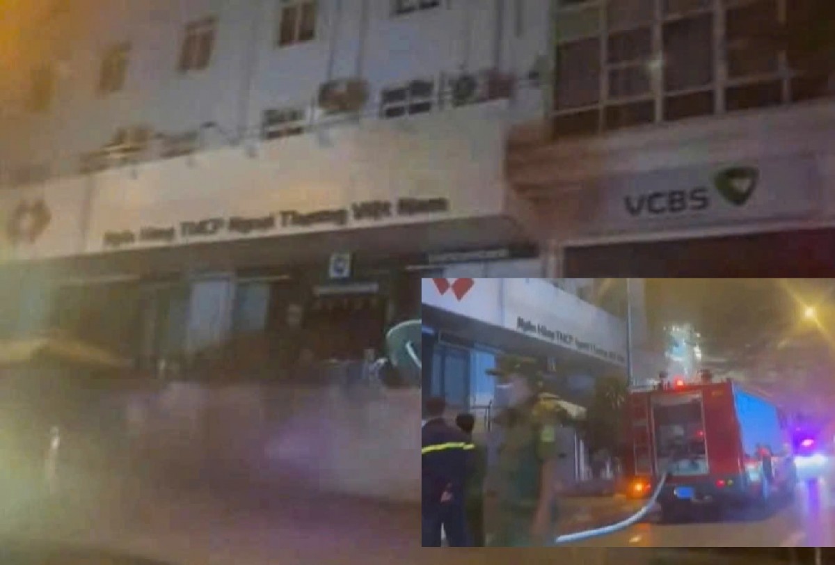 Cháy thiết bị ở tầng hầm ngân hàng Vietcombank tại đường Thụy Khuê Cháy hầm để xe số 152 Thụy Khuê