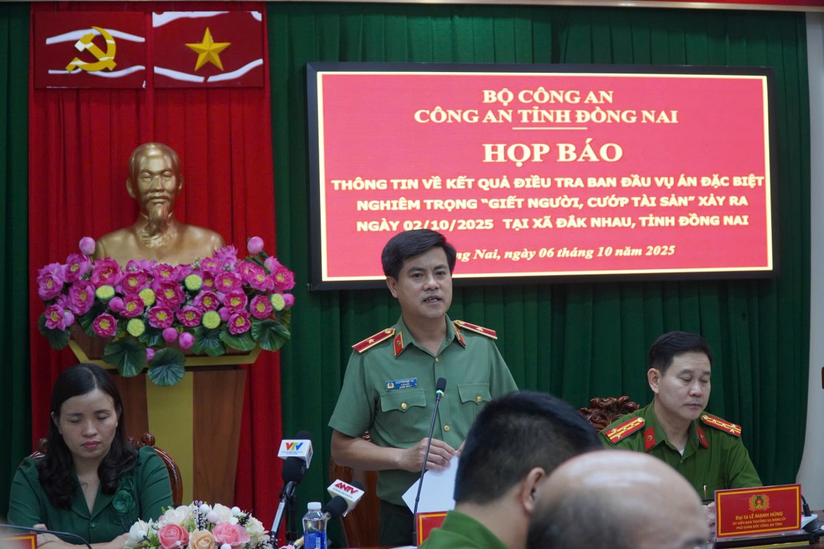 Công an tỉnh Đồng Nai họp báo thông tin kết quả điều tra vụ sát hại 3 người trên địa bàn