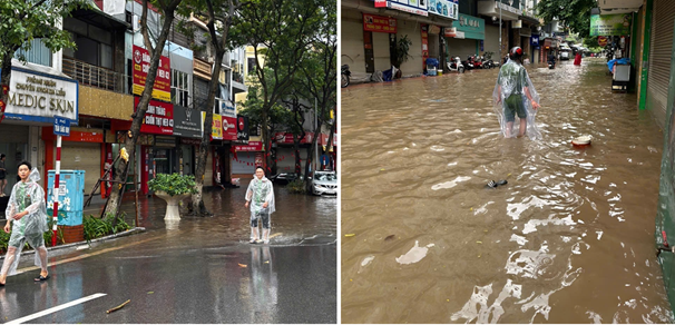 Những hình ảnh đẹp Công an Thủ đô dầm mưa, cứu người và khắc phục hậu quả bão số 11