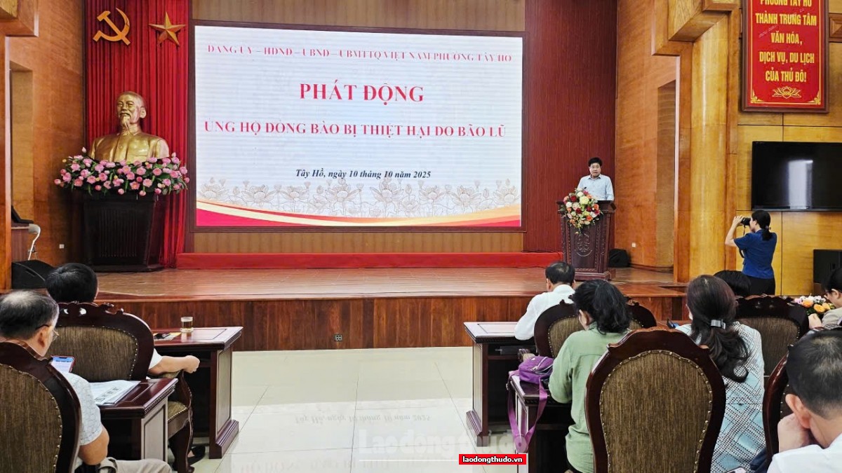 Ủy ban MTTQ phường Tây Hồ phát động ủng hộ đồng bào vùng bị thiệt hại do bão, lũ Ủy ban MTTQ phường Tây Hồ phát động ủng hộ đồng bào vùng bị thiệt hại do bão, lũ