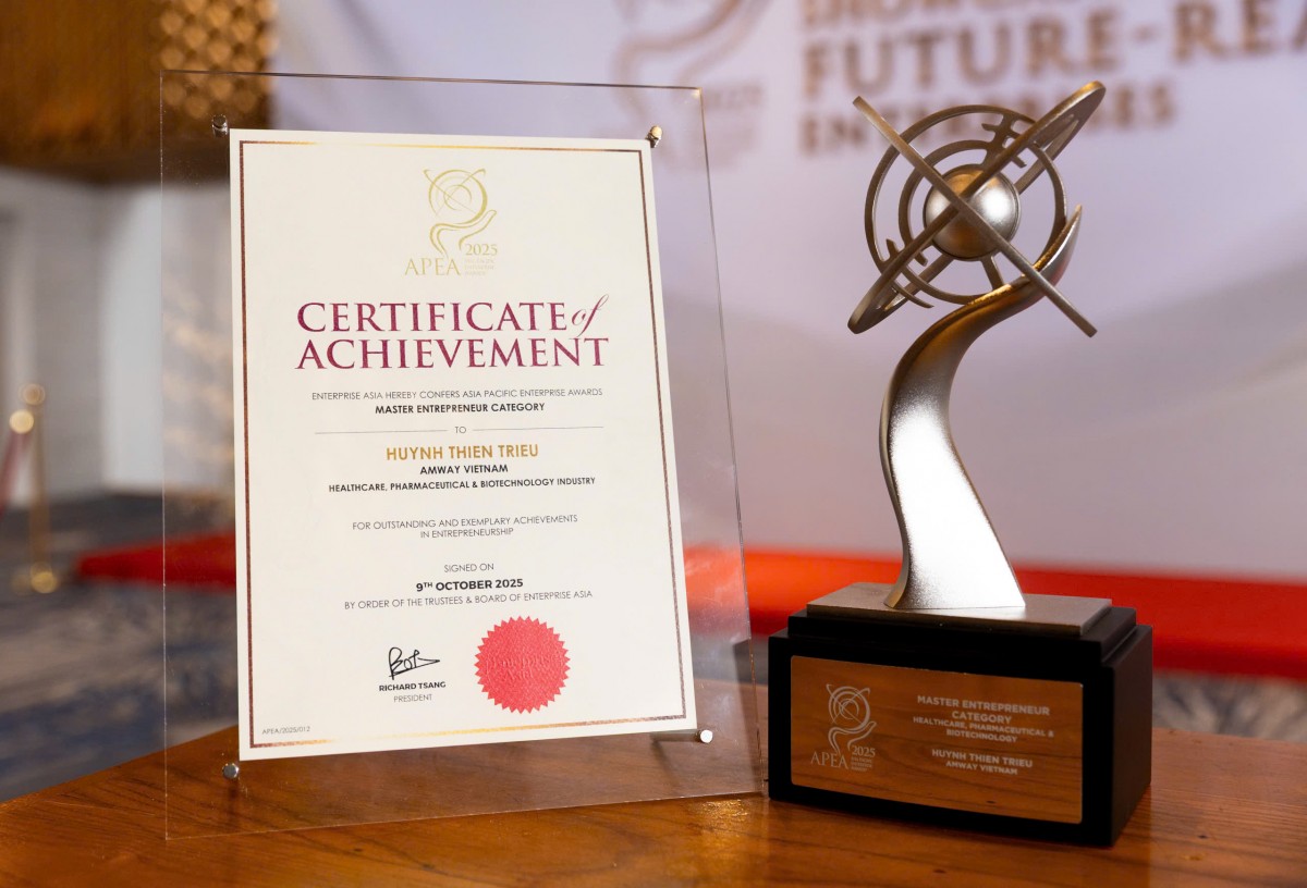 Tổng Giám đốc Amway Việt Nam vinh dự nhận giải thưởng Doanh nhân xuất sắc châu Á 2025