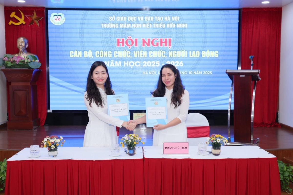 Trường Mầm non Việt Triều Hữu Nghị tổ chức Hội nghị cán bộ, công chức, viên chức, người lao động năm học 2025-2026 Trường Mầm non Việt Triều Hữu Nghị tổ chức Hội nghị cán bộ, công chức, viên chức, người lao động năm học 2025-2026