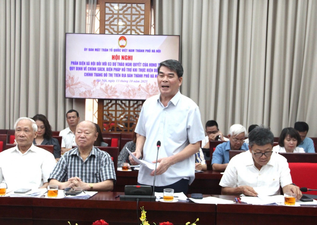 Ủy ban MTTQ Việt Nam thành phố Hà Nội phản biện 3 dự thảo Nghị quyết về cải tạo, chỉnh trang đô thị