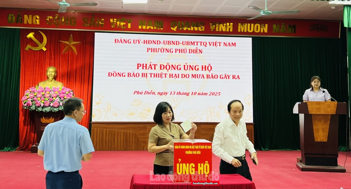 Phường Phú Diễn phát động ủng hộ đồng bào vùng bão, lũ: Lan tỏa tinh thần “tương thân, tương ái”