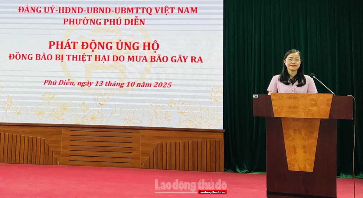 Phường Phú Diễn phát động ủng hộ đồng bào vùng bão, lũ: Lan tỏa tinh thần “tương thân, tương ái”