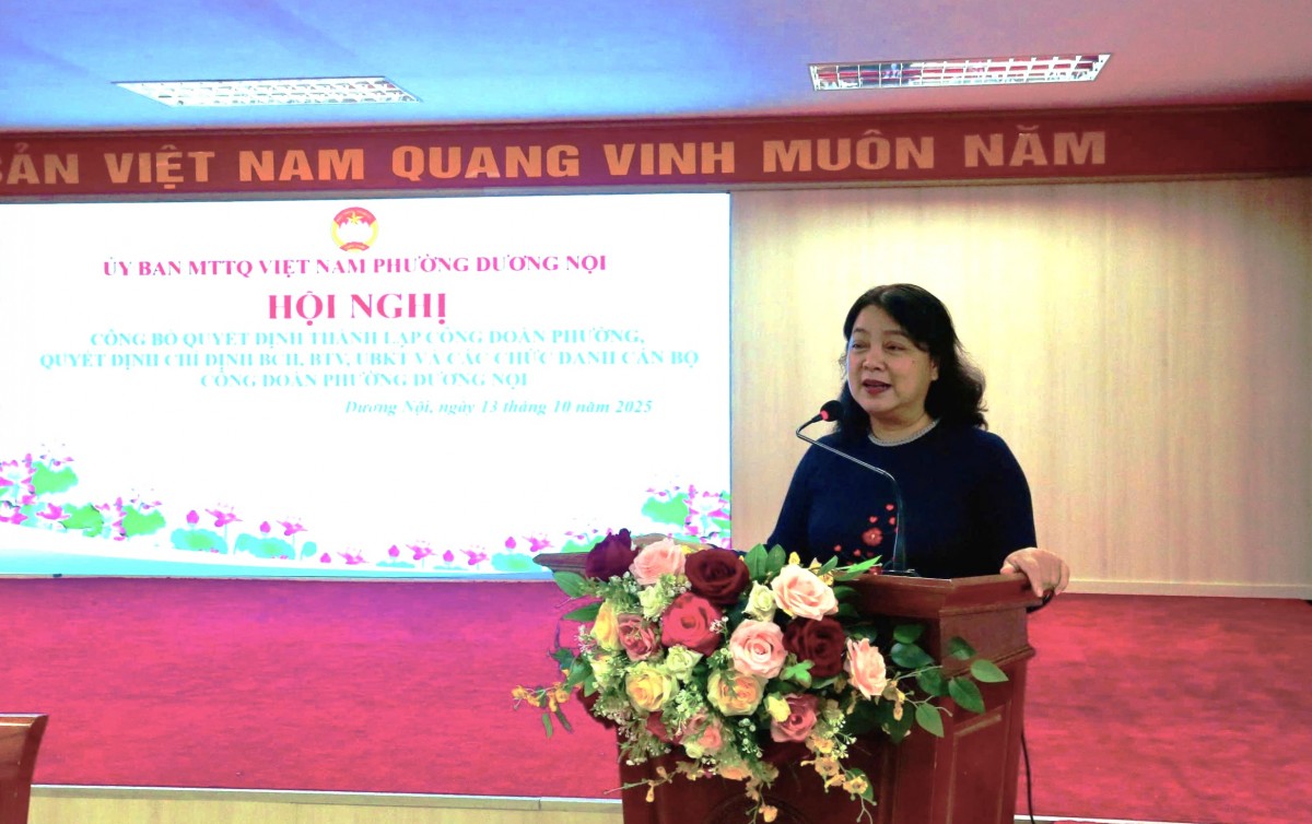 Công bố Quyết định thành lập Công đoàn phường Dương Nội